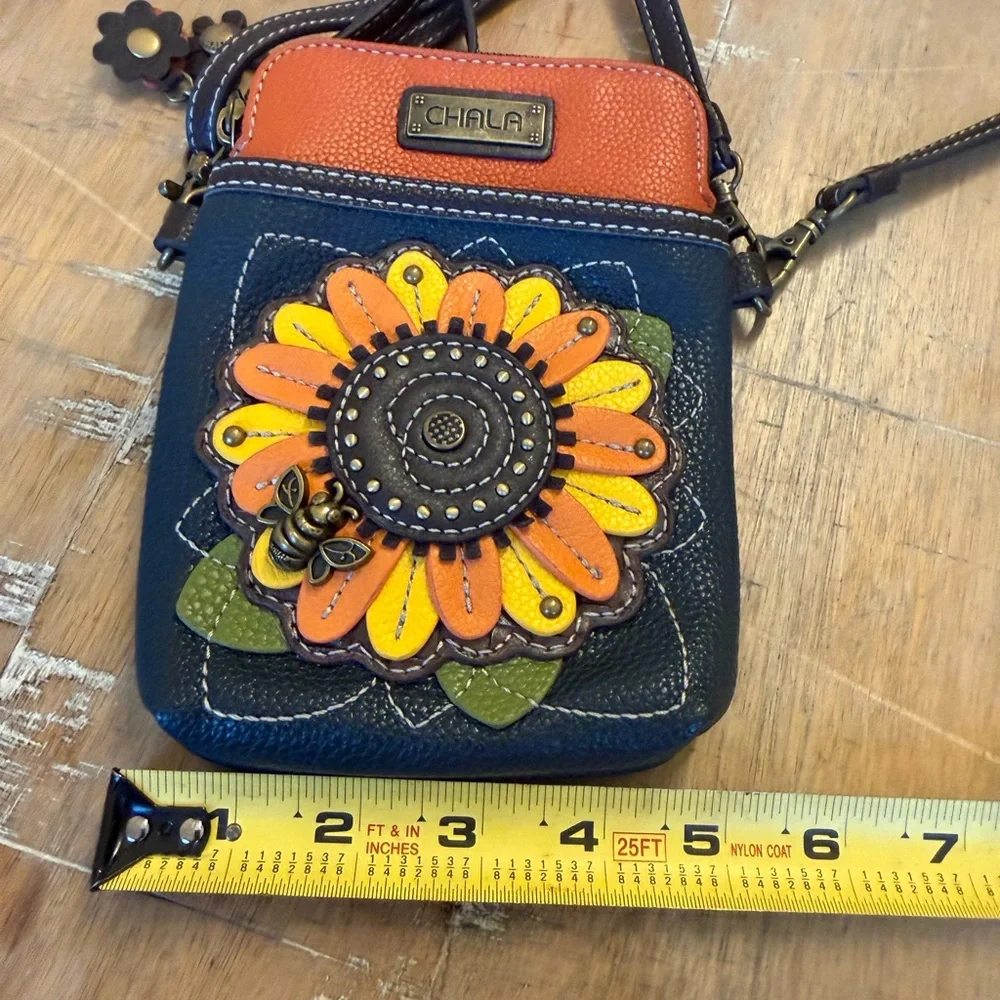 Chala Black, Orange & Yellow Sunflower Crossbody Bag - Picture 8 of 8